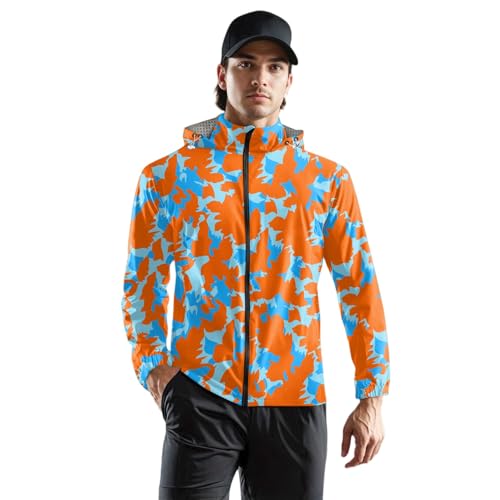 TOFOTL Regenmantel Wasserdicht Ceket Softshelljacke Für Herren Wasserfeste Segeljacke Ultraleichte Trainings Wanderjacken Windbreaker Herren Übergangsjacken Smock Regenjacke Männer Orange S von TOFOTL