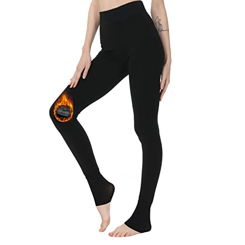 Winter Gefüttert Thermische Leggings für Damen Dicke Samt Dehnbare Leggings Damen Thermo Hohe Taille Stretch Hose von Tofox