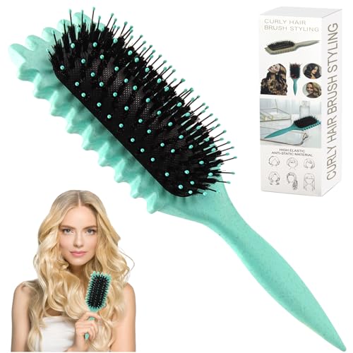 Lockenbürste, Curl Hair Brush Haarbürste zum Entwirren Curl Define Stylingbürste Bürste zur Lockengestaltung Wildschweinborsten Haarbürste zum Kämmen und Formen von Männern und Frauen Baden von TOGETDREAM