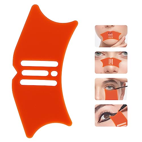 Eyeliner Schablonen, Nose Shadow High Gloss Schablonen, Multifunktionale Eyeliner Schablone, Lippenstift Tragehilfe Silikon Zeichnungs Hilfsmittel Wiederverwendbare Eyeliner Make-up Werkzeug (orange) von TOGETDREAM