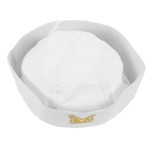 Matrosenhut Kostümhut Leichter Hut Hut Kostüm Matrosenkostüm Herrenbekleidung Party-Matrosen-Cosplay-Hut Matrosen-Cosplay-Hut für Männer beim Bootfahren Polyester Weiß TOGEVAL von TOGEVAL
