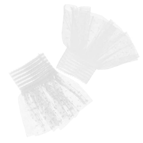 TOGEVAL 1 Dekorative Manschetten Spitzen-handgelenk-handschuhe Armband Aus Spitze Spitzenmanschette Abnehmbare Manschetten Für Die Ärmel Weiß Gittergewebe von TOGEVAL