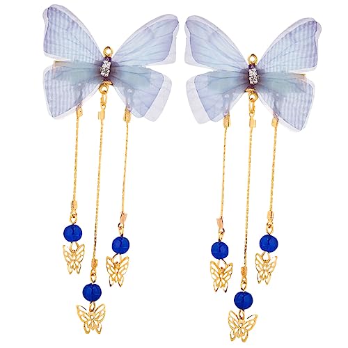 TOGEVAL Schmetterlings Haarspangen Mit Quaste Chinesische Haaraccessoires Für Mädchen Lange Haarspangen Im Hanfu-stil Für Kostüme Und Partys von TOGEVAL