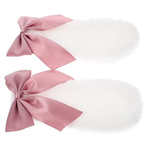 TOGEVAL 1 Paar Hasenohr Haarspange Kopfschmuck für Mädchen Ostern Kopfbedeckung Kaninchenohr Haarspange Kinder Haarschmuck mit Kaninchenohren Plüsch-Hasenohr-Haarnadeln Hasenohren Cosplay von TOGEVAL
