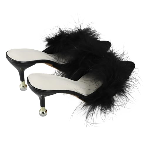 TOGEVAL Transparente Kristall High Heels Für Damen Bequeme Hausschuhe Mit Hohen Absätzen Fluffige Sandalen Aus Hochwertigem Material Leicht Anzuziehen Modisch von TOGEVAL