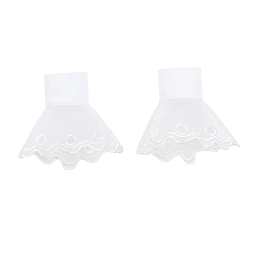 TOGEVAL 1 Paar Manschette Gefälschte Ärmelbündchen Abnehmbare Ärmelbündchen Kleidungszubehör Bündchen Aus Lolita-spitze Weiß Chiffon von TOGEVAL