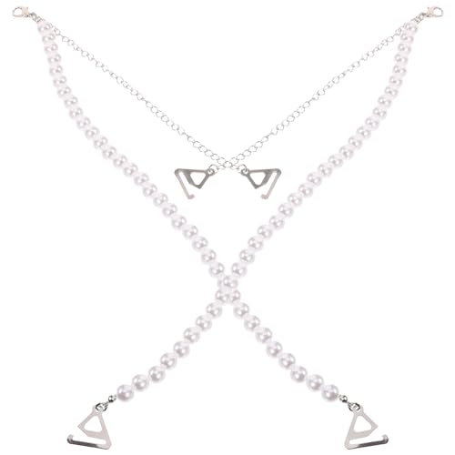 TOGEVAL 1paar Perlen Schulterträger Dekorative BH-träger Mit Perlendesign rutschfeste Schultergurt Ersatz Für Trägerlose Kleider Geeignet Für Hochzeiten Und Abendpartys von TOGEVAL