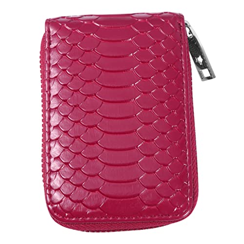 TOGEVAL 1stück Leder Geldbörse Für Herren RFID-geschützter Kartenhalter Mit Reißverschluss Stilvolles Design Rosé Reisen Und Täglichen Gebrauch Vielseitige Fächer Für Ausweis Bus von TOGEVAL