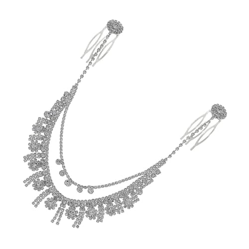 TOGEVAL Exquisiter Haarschmuck mit Quaste im Vintage-Stil Strasskette vorne Brautaccessoire für Frauen anmutiges Design von TOGEVAL
