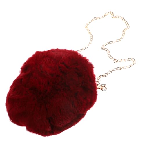 TOGEVAL Runde Plüschtasche Mit Kette Mini-umhängetasche Für Damen Bequeme Tasche Mit Großem Fassungsvermögen Für Verschiedene Anlässe von TOGEVAL