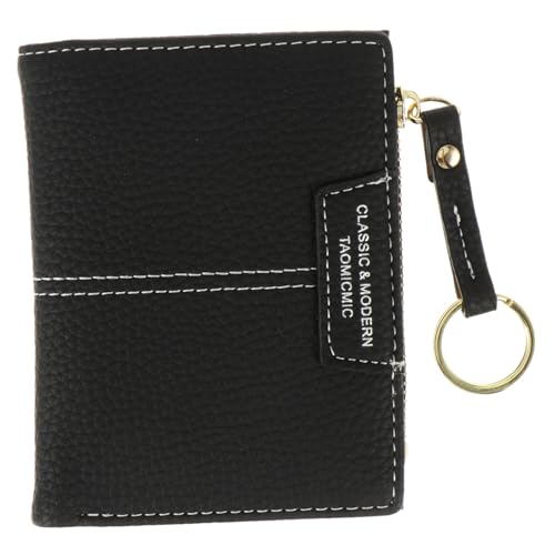 TOGEVAL 1stück Schlüsselanhänger Kartenetui Für Damen Leichtes Geldbörsen-Design Mit Reißverschluss Und Großem Stauraum Für Karten Münzen Und Schlüssel Schwarz von TOGEVAL