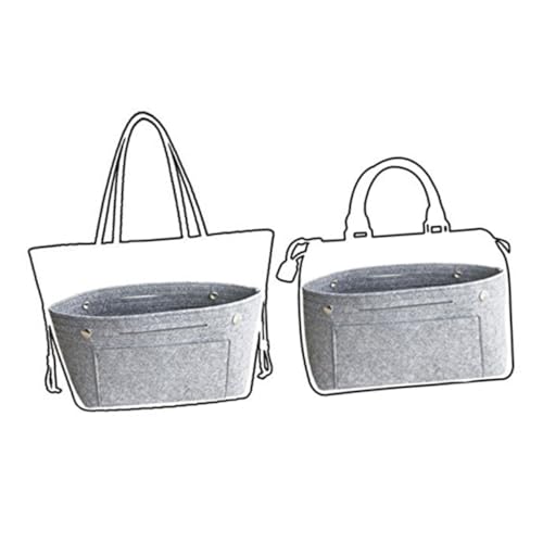 TOGEVAL 1 Stück Große Graue Filz Kosmetiktasche für Damen Tragbare Make Up und Toiletten Organizer mit Hoher Kapazität für Reisen Alltag und Outdoor Aktivitäten von TOGEVAL