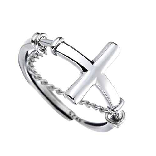 TOGEVAL 1 Stück Kreuz Splicing Chain Index Fingerring Zarte Open Index Finger Schmuck von TOGEVAL