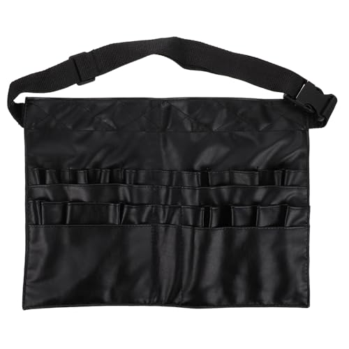 TOGEVAL 1 Stück PU Makeup Brush Bag Multifunktionale Kosmetikpinsel Aufbewahrungstasche Tragbare Schultertasche für Make Up Tools Schwarz Wasserfest und Leicht für Visagisten und Reisen von TOGEVAL