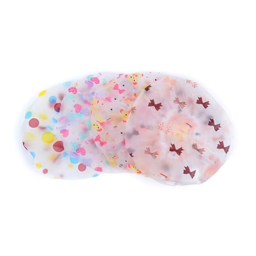 TOGEVAL 10 Stück Einweg Duschhauben mit Elastischem Wasserdichtes Haarschutz Badekappen für Damen und Herren mit Niedlichem Cartoon motiv Staub Ölnebel schutz Zufällige Farbe von TOGEVAL