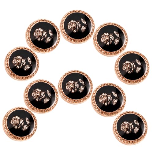 TOGEVAL 10 Stück Mantelknöpfe Vintage Knöpfe Für Mantel Zierknöpfe Für Uniform Dekorative Vintage Knöpfe Anzugknöpfe Kleine Zierknöpfe Dekoknöpfe Metallknöpfe Uniformknöpfe von TOGEVAL