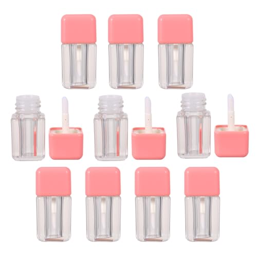 TOGEVAL 10 Stück Mini Lippen glanz Behälter Quadratisch Transparent Nachfüllbare Lip Gloss Fläschchen Kompakt und Leicht für DIY Lippenfarbe für Reisen und Tägliche Kosmetik Anwendungen von TOGEVAL