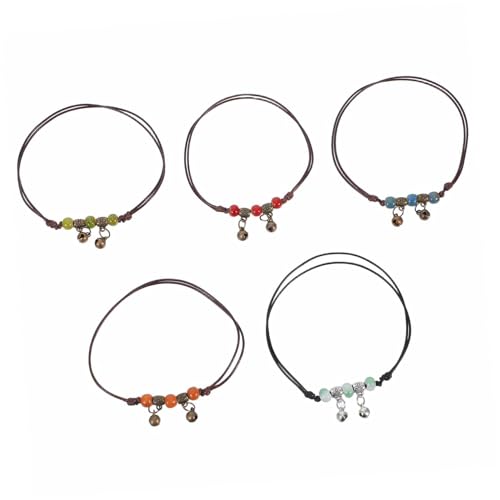 TOGEVAL 10 Stück Teiliges Boho Fußkettchen für Frauen Handgefertigte Verstellbare Geflochtene Perlen Ethnischer Hippie Schmuck Farbenfrohe Keramik Langlebig und Wasserfest für von TOGEVAL