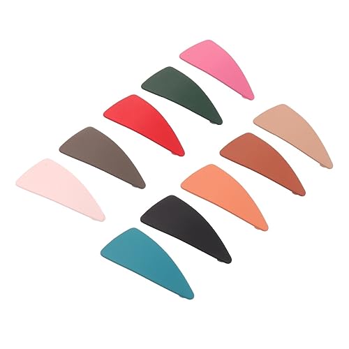TOGEVAL 10 Stück Teiliges Bunte Matte Snap Haarspangen aus Robustem Material Dreieckige Haarclips mit Festem für Frauen und Mädchen Vielseitiges Haarschmuck Accessoire für Alltag und von TOGEVAL