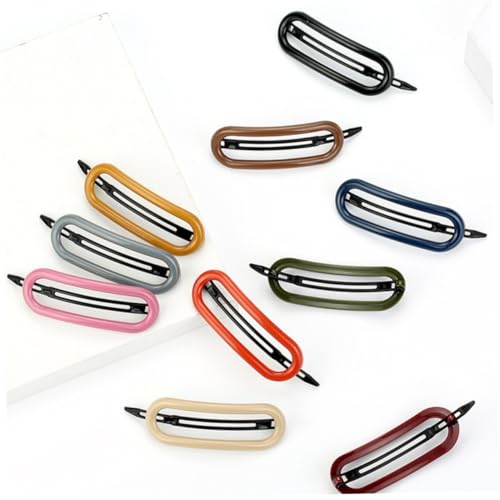 TOGEVAL 10 Stück Teiliges Einfache Ovale Haarspangen für Damen und Mädchen Modische Bunte Haarklammern aus Langlebigem Kunststoff Praktische Haarnadeln mit Spezieller Klemmfunktion von TOGEVAL