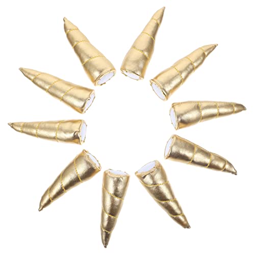 TOGEVAL 10 Stück Teiliges Einhorn Horn DIY Haarschmuck Goldfarben Multifunktionale Fake Hörner für Kostüm Festival Bastelzubehör Kreative Kopfbedeckung Zubehör Zufällige Zufällige Farbe von TOGEVAL