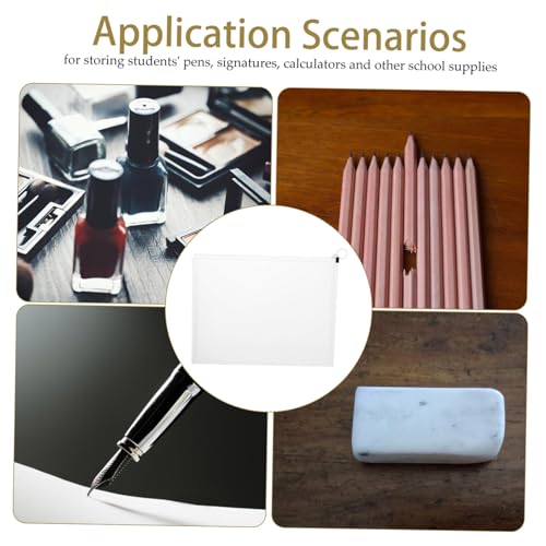 TOGEVAL 10 Stück Teiliges Großer Transparenter Robuster mit Reißverschluss Vielseitige Niedliche Stifttasche für Schüler und Büro zur Ordentlichen Aufbewahrung von Dokumenten und von TOGEVAL