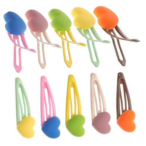 TOGEVAL 10 Stück Teiliges Haarspangen Herzform Süßer Haarschmuck Resin Langlebige Haarklammern für Mädchen Geeignet für Alltag Party Weihnachten und Cosplay von TOGEVAL
