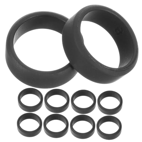 TOGEVAL 10 Stück Teiliges Herren Silikonringe Elastische Fitness Finger Ringe Sport Outdoor Kratzfest und Verschleißfest Schwarz Geeignet für Krafttraining und Schutz von TOGEVAL