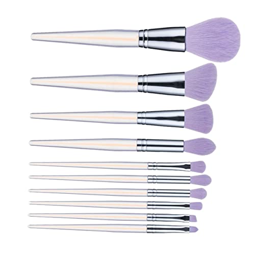 TOGEVAL 10 Stück Teiliges Make Up Pinsel aus Künstlichen Fasern Violette Acrylgriffe Vielseitige Gesichtspinsel für Lidschatten Concealer Foundation und Puder Geeignet für Tägliche von TOGEVAL
