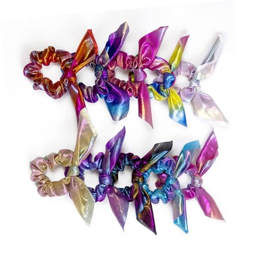 TOGEVAL 10 Stück Teiliges Stretch Haargummis mit Goldprägung Dehnbare Haarknoten mit Trendigem Hasenohren Design Schonend für Haare Haarschmuck Accessoires für Frauen und Mädchen von TOGEVAL