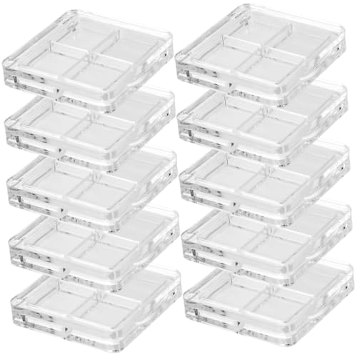 TOGEVAL 10 Stück Teiliges Transparentes Lidschatten aufbewahrungsset Kosmetikbox für DIY Make up Langlebiger Stabiler Organizer für Lidschatten Puder und Lippenstift von TOGEVAL