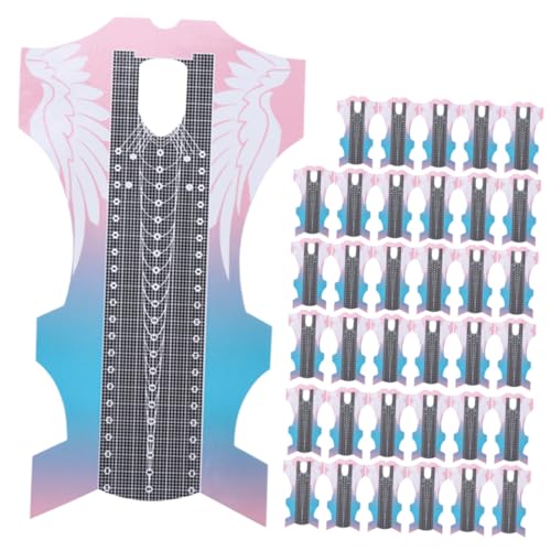 TOGEVAL 100 Stück Nagelverlängerungs Papierhalter DIY Nagelform Sticker Nagelkünstler Werkzeug für Präzise Nagelverlängerung und Einfache Anwendung Geeignet für Anfänger und Nail Art Fans von TOGEVAL