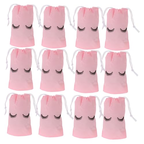 TOGEVAL 100 Stück Tragbare Kosmetiktaschen mit Zugband Rosa Eva Schminkbeutel Wiederverwendbare Make up Organizer Beutel Kompakt und Praktisch für Reisen Alltag und Party von TOGEVAL