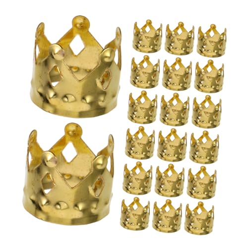 TOGEVAL 100stücke Dreadlock Haarschmuck Goldene Dreadlock Ringe Krone Geformte Haarperlen Für Sicheres Und Langlebiges Styling Für Kreative Frisuren von TOGEVAL