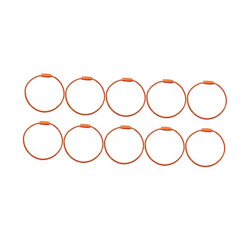 TOGEVAL 10st Schlüsselanhänger Bunte Ringe Fass Id-Tag-drahtring Drahtringe Für Bastelarbeiten Schlüsselringe Schlüsselbund Gepäckanhängerring Schlüsselorganisationsring Orange von TOGEVAL