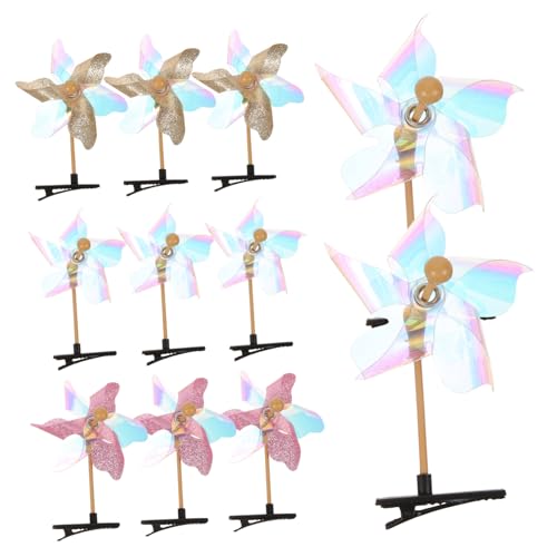 TOGEVAL 11 Stück Teiliges Mädchen Haarklammern mit Pailletten Bunte Windmühlen Haarspangen Süßer Haarschmuck für Hautfreundlich und Bequem Modisches Accessoire für Festliche Anlässe von TOGEVAL