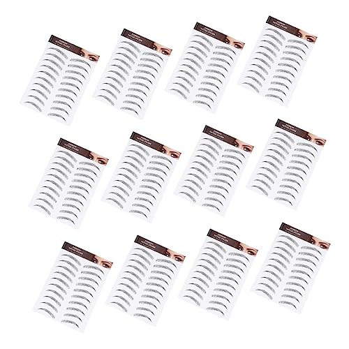 TOGEVAL 12 Blatt Augenbrauen Tattoos Aufkleber Wasserdichte Augenbrauen Transfers Augenbrauenformung für Volle von TOGEVAL