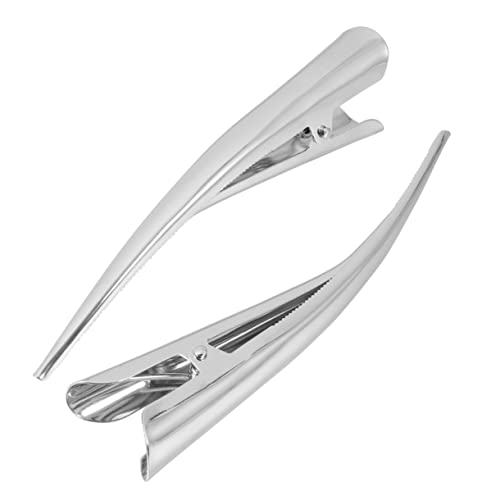 TOGEVAL 12stücke Metallklammern Für Haare Krokodil-design Silber Entenschnabel-haarnadeln Rutschfest Zum Stylen Mit Zähnen Für Friseursalons Und Persönlichen Gebrauch von TOGEVAL