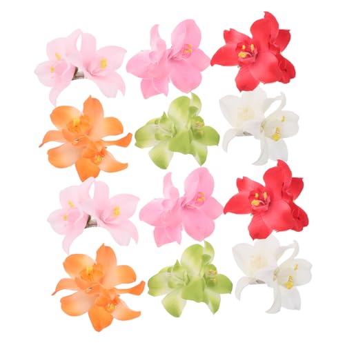 TOGEVAL 12 Stück Künstliche Blumen Haarnadel Strandblumen Haarspange Mit Blumendekor Hawaii Blumen Haarspange Hawaii Für Frauen Blumenspange von TOGEVAL