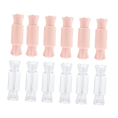 TOGEVAL 12stücke Lippenstift Tube Handgemachte Transparente Und Pinke Lip Gloss Behälter Für Lippenfarbe Für Kosmetik Und Reisen Leicht Und Tragbar Kreative Gradient-designs von TOGEVAL