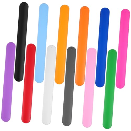 TOGEVAL 12 Stück Teiliges Buntes Silikon Schnapparmband- Hautfreundliche Slap Wristbands für DIY Bastelprojekte Kindergeburtstag Mitgebsel Partygeschenke Halloween Weihnachten von TOGEVAL