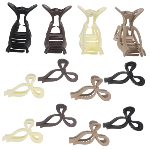 TOGEVAL 12 Stück Teiliges Große Haarklammern mit Schleifen design Matte Vielseitige Haarkralle für Damen Rutschfeste Styling clips für Dickes und Dünnes Haar Komfortabel und Stabil für von TOGEVAL