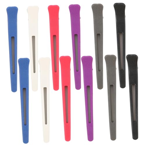 TOGEVAL 12 Stück Teiliges Haarklammer Kunststoff Haarklammern für Haarstyling Damen Haarschmuck Leichte Stabile Haarspangen für Haartypen Halten Fest ohne Haarbruch Farben Zufällige Farbe von TOGEVAL