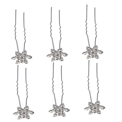 TOGEVAL 12 Stück Schneeflocken Haarnadeln Modischer Haarschmuck Für Bräute Und Frauen U-form Weiß Stilvolle Kopfbedeckung Für Hochzeiten Und Besondere Anlässe von TOGEVAL