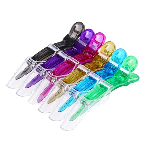 TOGEVAL 12 Stück Teiliges Transparentes Alligator Haarspangen Stilvolle Haarklammern mit Rutschfestem Griff Doppelt Scharnierte Mini Haarklammern für Haarpartien für Damen Zufällige Farbe von TOGEVAL
