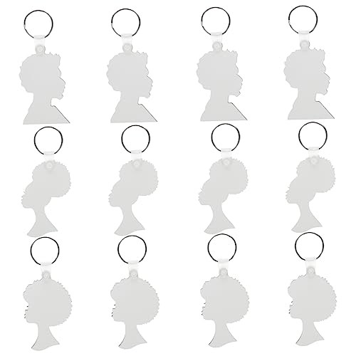 TOGEVAL 12pcs Afrikanische Schlüsselanhänger Kit Blank Keyring Wärme Transfer Dekorative Schlüsselring Clip von TOGEVAL