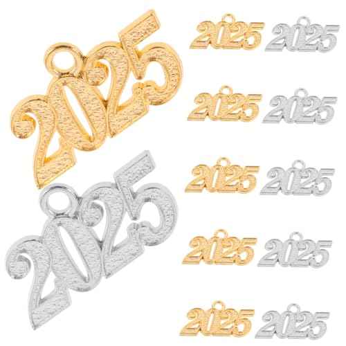 TOGEVAL 12stücke Schmuckanhänger Für Diy Zahlen-charms Anhänger Für Halsketten Und Armbänder Neujahrs-charm Bastelbedarf von TOGEVAL
