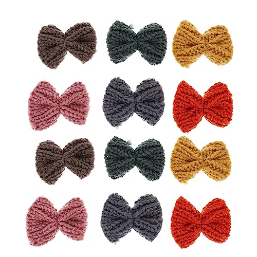 TOGEVAL 12st Gestrickte Schleife Emaille-stifte Bulk-ornamente Für Das Handwerk Bögen Brosche Schleifenapplikation Boxen Mit Deckel Anstecknadeln Für Rucksäcke Ansteckblume Bausatz Garn von TOGEVAL