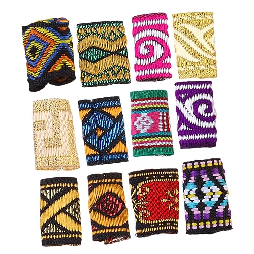 TOGEVAL 12stücke Dreadlocks Haarschmuck Bunte Haarringe Und Manschetten Für Zöpfe Dekorative Haaraccessoires Für Stilvolle Frisuren Gemischte Designs von TOGEVAL
