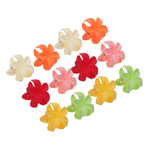 TOGEVAL 12stücke Hawaiianische Blumen Haarspangen Rutschfeste Blumen Haarklammern in Farben Grün Gelb Rot Orange Weiß Für Damen Hochwertiger Haarschmuck Für Stilvolles Styling von TOGEVAL